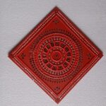 Red Lippan Art Wall Hanging