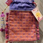 Fine Embroidered Hand Stitched Potli Bag (Mauve  & Blue)