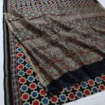 Traditional Ajrakh Chanderi silk cotton Sarees 2
