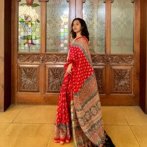 Traditional Ajrakh Chanderi silk cotton Sarees 5
