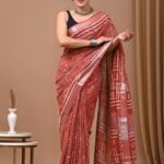 Bagru Hand block printed cotton sarees
