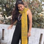 Ochre Glow Block Printed Mul Cotton Stole