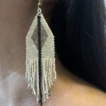 Gold shimmer Black stripe danglers